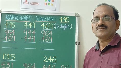 kaprekar constant 3-digit|D. R. Kaprekar .